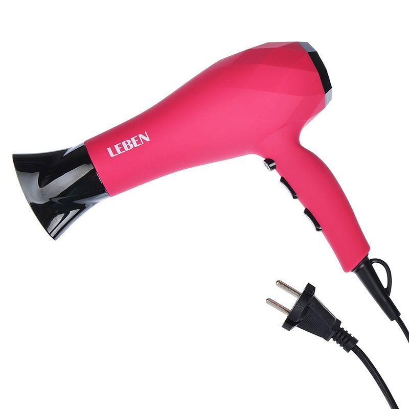 Foto van Leben haardroger pink pro - 3 temp. - 2 speed - cool shot - 2200 watt