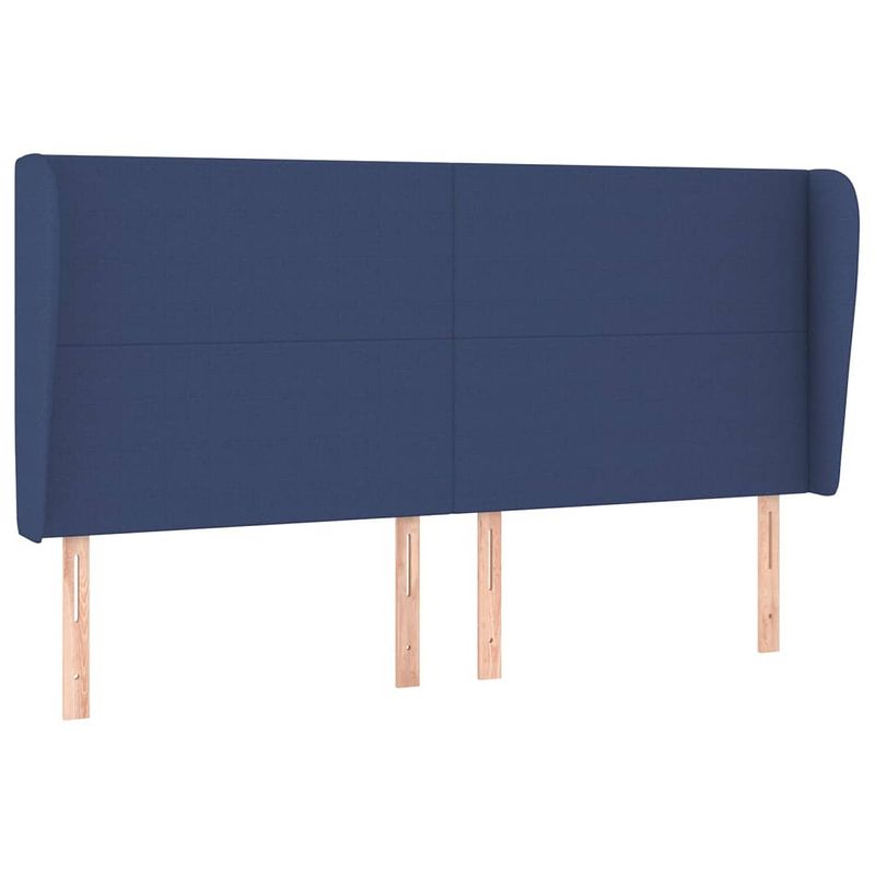 Foto van The living store hoofdeind - hoofdbord - 203 x 23 x 118/128 cm - blauw - ademend en duurzaam