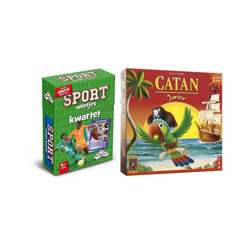 Foto van Spellenbundel - bordspel - 2 stuks - kwartet sport weetjes & catan junior