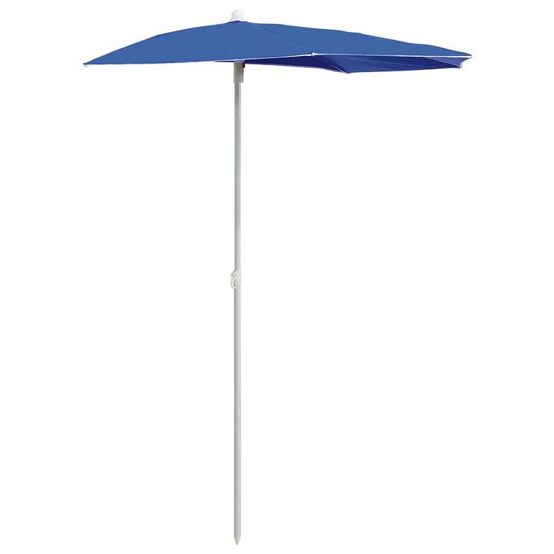 Foto van The living store parasol - azuurblauw - 180 x 90 x 195 cm - uv-beschermend polyester - stalen paal