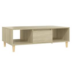 Foto van The living store salontafel scandinavische charme - opbergschappen - sonoma eiken - 103.5 x 60 x 35 cm