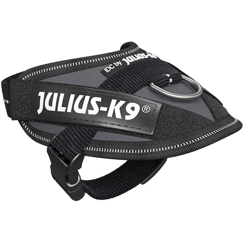 Foto van Julius k9 hondentuigje 30-37 cm nylon zwart/antraciet mt 3xs