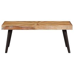 Foto van The living store houten salontafel - massief mangohout - 90 x 55 x 36 cm - rustieke charme