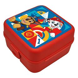 Foto van Paw patrol broodtrommel/lunchbox voor kinderen - rood - kunststof - 14 x 8 cm - lunchboxen