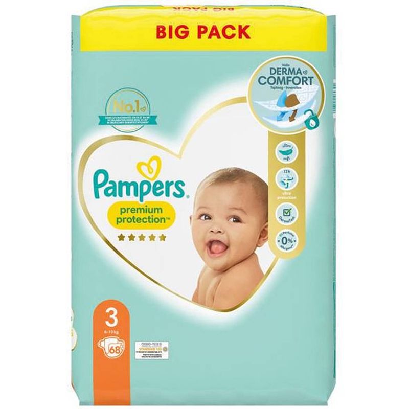 Foto van Pampers premium protection luiers - maat 3 (6-10kg) - 68 luiers