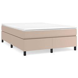 Foto van The living store boxspringbed - cappuccino - kunstleer - 160 x 200 cm - pocketvering