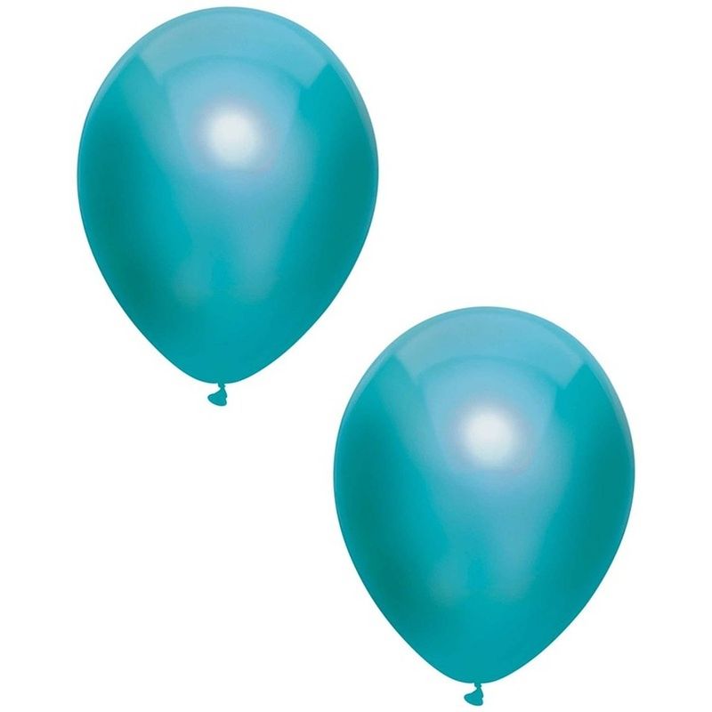 Foto van 40x petrol blauwe metallic heliumballonnen 30 cm - ballonnen