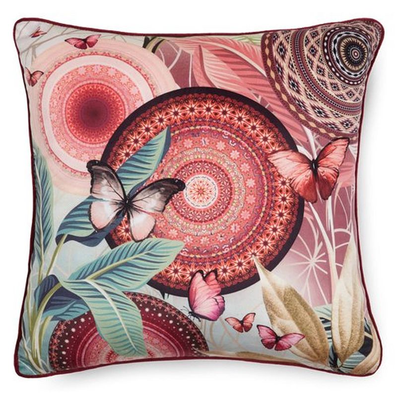 Foto van Hip sierkussen jimena 48 x 48 cm polyester roze