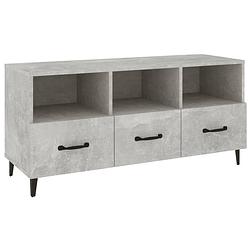 Foto van The living store tv-meubel - betongrijs - 102 x 35 x 50 cm - stevig materiaal