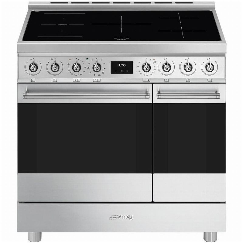 Foto van Smeg c92ipx2 inductie fornuis grijs