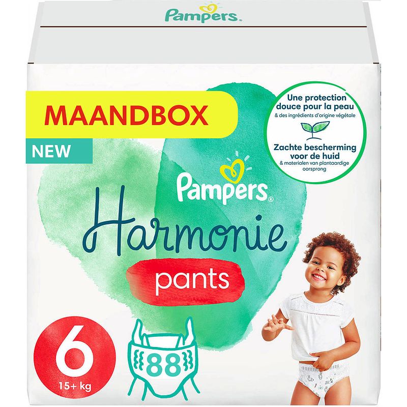 Foto van Pampers - harmonie pants - maat 6 - maandbox - 88 luierbroekjes