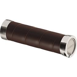 Foto van Brooks handvatten slender leather grips 130mm a brown