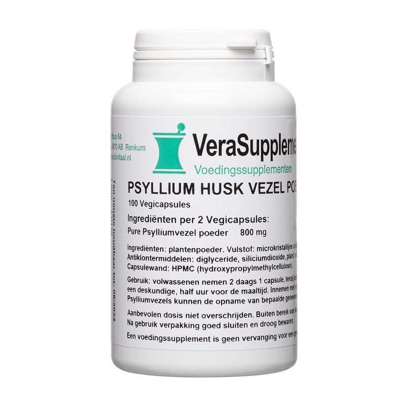 Foto van Verasupplements psyllium husk vezels 400 mg capsules