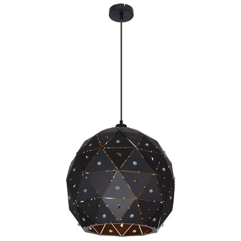 Foto van Industriële hanglamp jodie - l:40cm - e27 - metaal - zwart