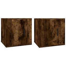 Foto van Vidaxl tv-wandmeubels 2 st 40x34,5x40 cm gerookt eikenkleurig