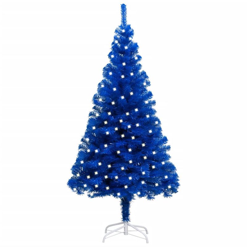 Foto van Vidaxl kunstkerstboom met led's en standaard 240 cm pvc blauw