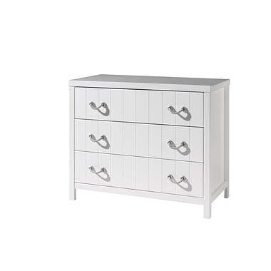 Foto van Vipack commode lewis 3 lades - wit - 90,3x110x57 cm - leen bakker