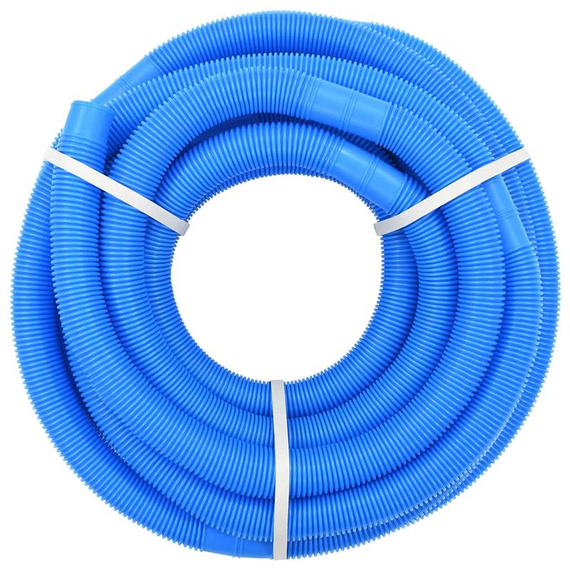 Foto van The living store zwembadslang - 15.4m - 32mm - blauw ldpe uv- en weerbestendig