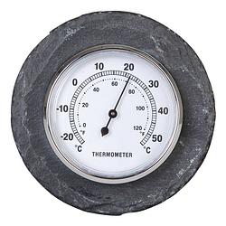 Foto van Binnen/buiten leisteen thermometer 10 cm - buitenthermometers
