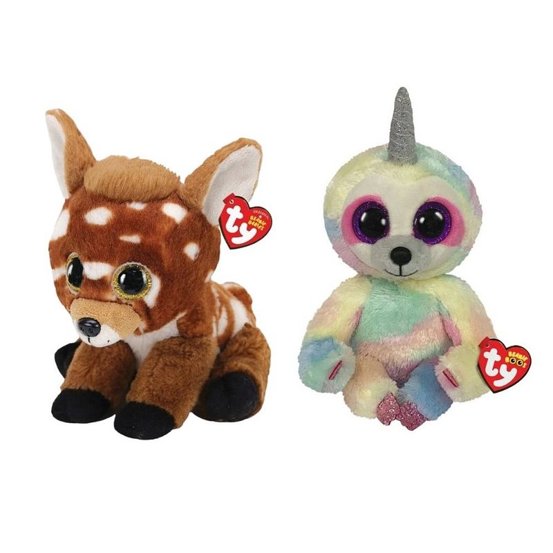 Foto van Ty - knuffel - beanie buddy - buckley deer & cooper sloth