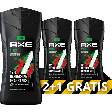 Foto van Axe 3in1 douchegel africa 3 x 250ml bij jumbo