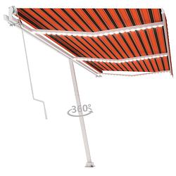 Foto van Vidaxl luifel automatisch met led windsensor 600x300 cm oranje bruin