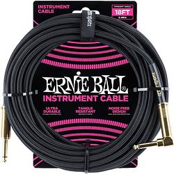 Foto van Ernie ball 6086 braided instrument cable, 5.5 meter, black