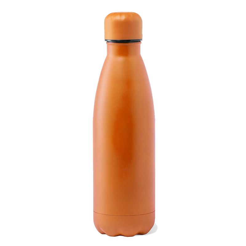 Foto van Rvs waterfles/drinkfles oranje kleur met schroefdop 790 ml - drinkflessen