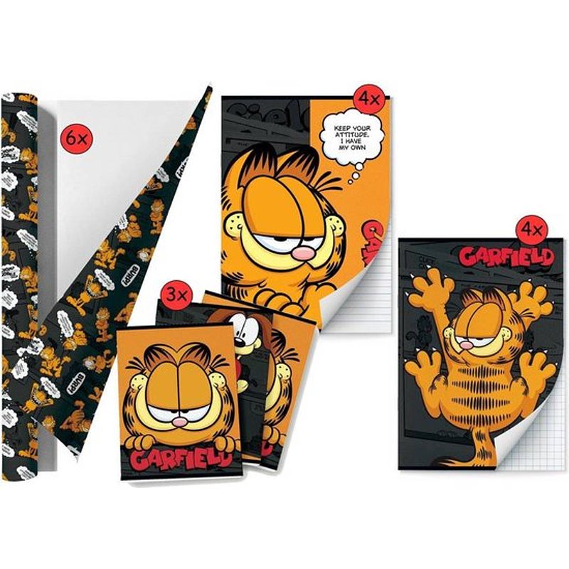 Foto van Garfield - back to school schoolpakket - kaftpapier voor schoolboeken en schriften