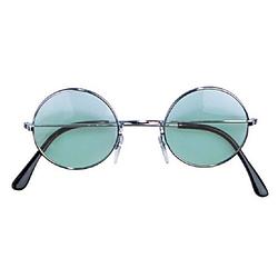 Foto van Hippie flower power sixties ronde glazen zonnebril groen - verkleedbrillen
