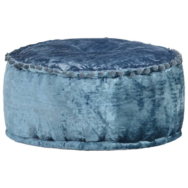 Foto van Vidaxl poef rond 40x20 cm fluweel blauw