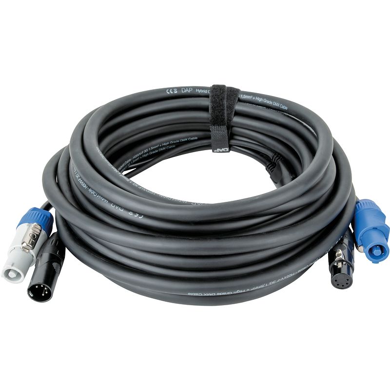 Foto van Dap fp21 hybrid cable 10 m dmx/stroomkabel power pro & 5-pins xlr