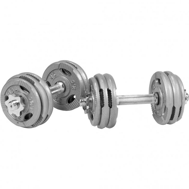 Foto van Gorilla sports dumbellset - halterset - gripper gietijzer - 30 kg