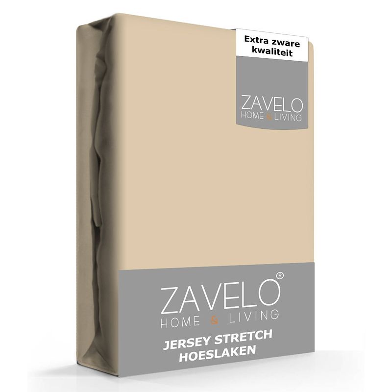 Foto van Zavelo® jersey hoeslaken zand-2-persoons (140x200 cm)