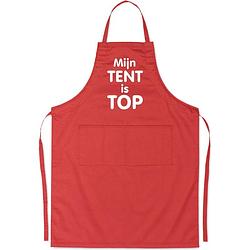 Foto van Benza schort mijn tent is top - grappige/leuke/mooie/luxe keukenschort - rood