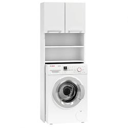 Foto van Modern home wasmachine kast met 2 deuren en 4 planken wit