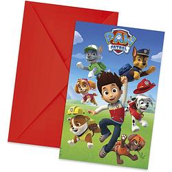 Foto van Nickelodeon uitnodigingen met envelop paw patrol 6 stuks 14 cm