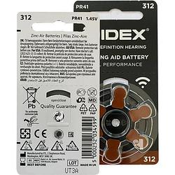Foto van Widex hoortoestel batterijen 10 pakjes 60 batterijen bruine sticker p312 gehoorapparaat