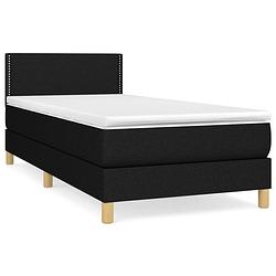 Foto van The living store boxspringbed - pocketvering - 193 x 90 x 78/88 cm - zwart - duurzaam materiaal - verstelbaar hoofdbord