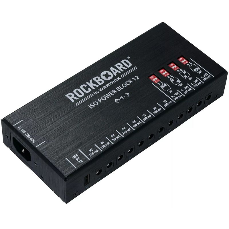 Foto van Rockboard iso power block v12 iec multi-voeding voor effectpedalen