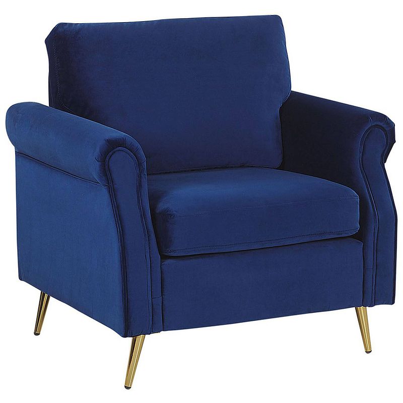 Foto van Beliani vietas - fauteuil-blauw-fluweel