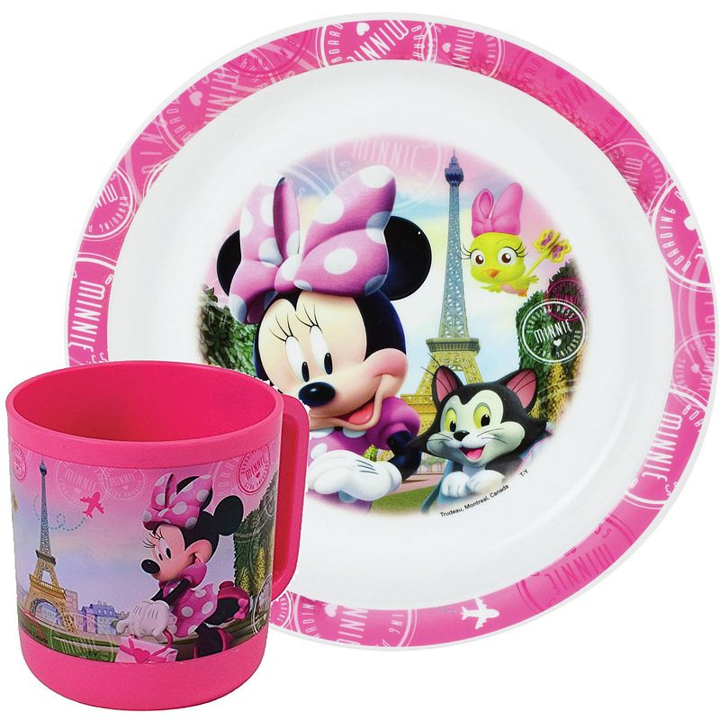 Foto van Kinder ontbijt set disney minnie mouse 2-delig van kunststof - kinderservies