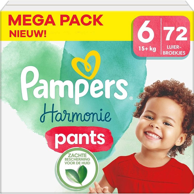 Foto van Pampers - harmonie pants - maat 6 - mega pack - 72 stuks - 15+ kg