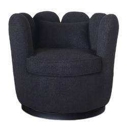 Foto van Fauteuil daphne teddy zwart draaibare fauteuil