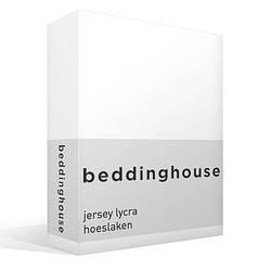 Foto van Beddinghouse jersey lycra hoeslaken - 95% gebreide katoen - 5% lycra - 2-persoons (140/160x200/220 cm) - white