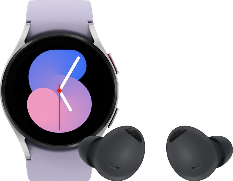 Foto van Samsung galaxy watch5 4g zilver 40mm + samsung buds2 pro zwart