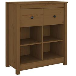 Foto van Vidaxl dressoir 70x35x80 cm massief grenenhout honingbruin