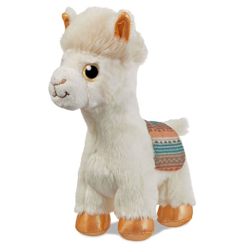 Foto van Pluche witte alpaca/lama knuffel 18 cm - alpacas dieren knuffels - speelgoed voor peuters/kinderen