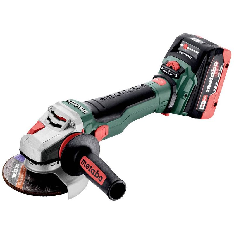 Foto van Metabo wvb 18 ltx bl 15-125 quick 601731660 haakse accuslijper 125 mm brushless, incl. 2 accus, incl. lader, incl. koffer 18 v 5.5 ah