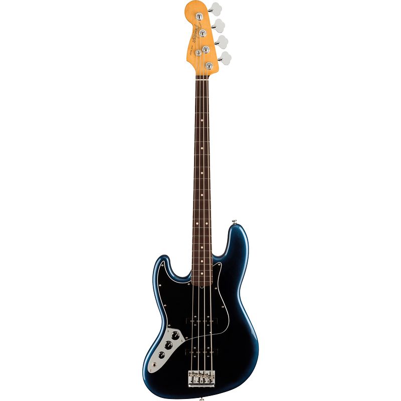 Foto van Fender american professional ii jazz bass lh dark night rw linkshandige elektrische basgitaar met koffer